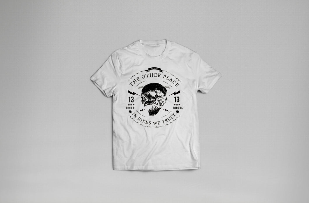 The Other Place Born Riders Skull Tee - Männer T-Shirt - weiß