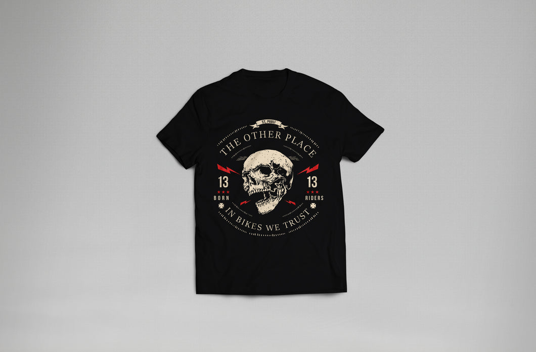 The Other Place Born Riders Skull Tee - Männer T-Shirt - schwarz